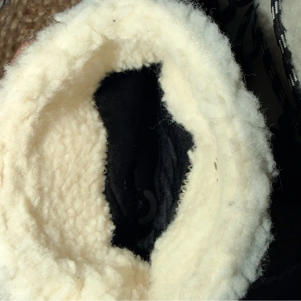 Journee Collection Black and Cream Block Heel Winter Boots